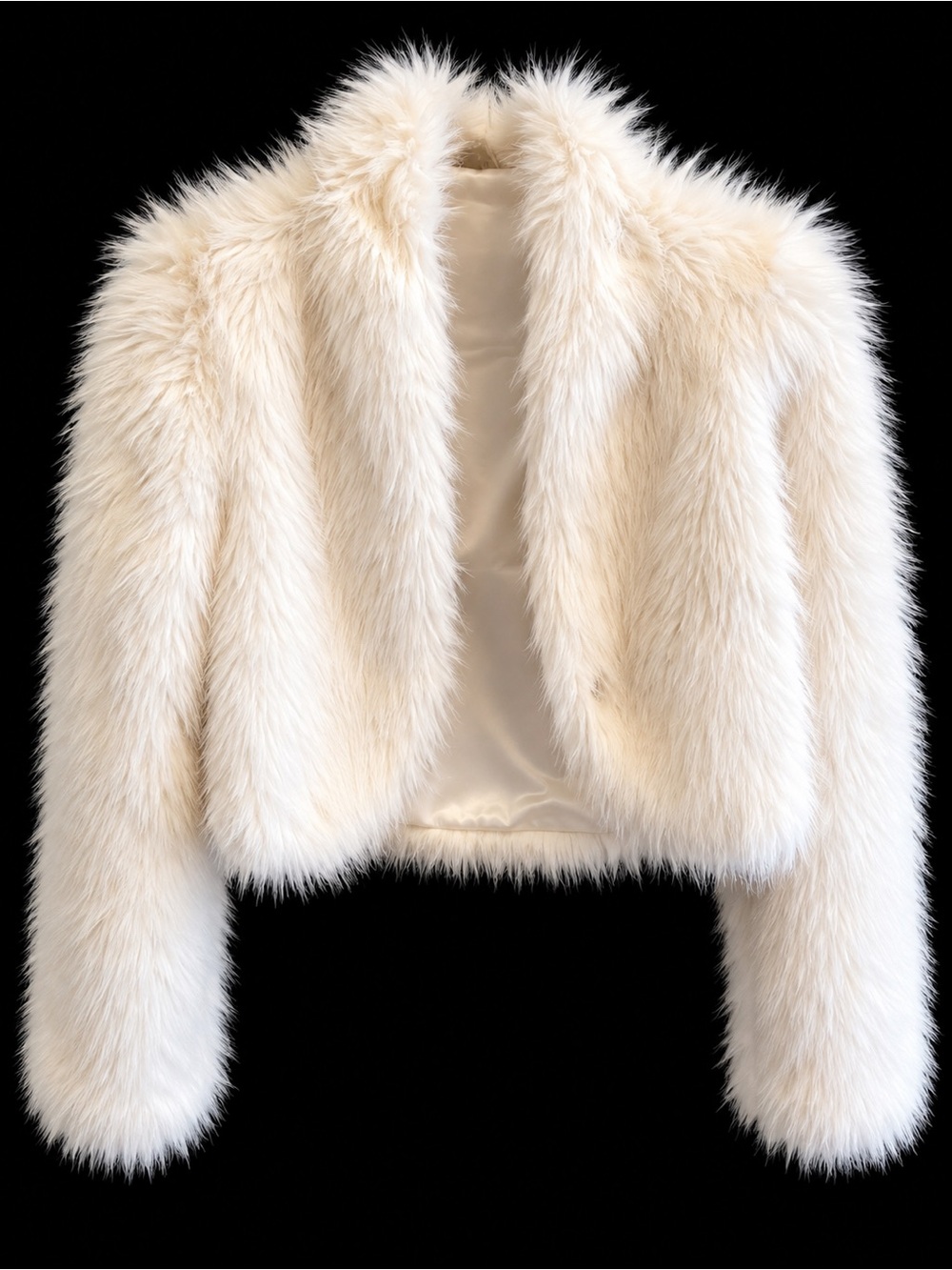 NWT Chelsea & Violet White Faux Fur Cropped Jacket Coat Topper